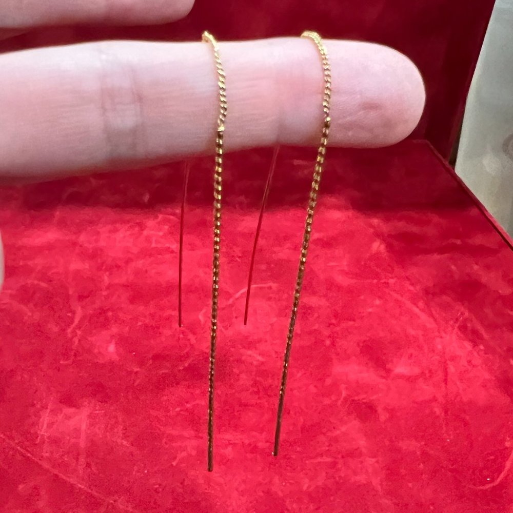 Gold Strand Threader Earrings